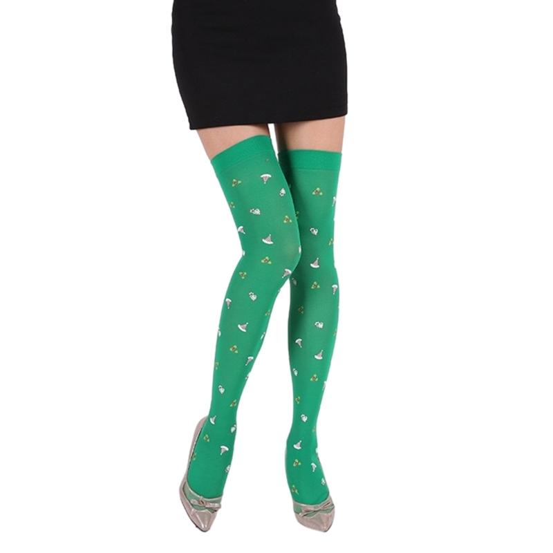 Chaussettes Longues pour Femmes Printemps Été Halloween Au-dessus du Genou Hautes sur la Cuisse Motif Bas Style Campus