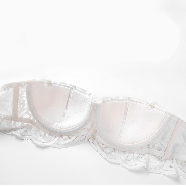 High Quality French Underwear Women's Soft Steel Ring On the Support To Show the Chest Small Gathering Bra Thin Lace Sexy Bra Bra Bra