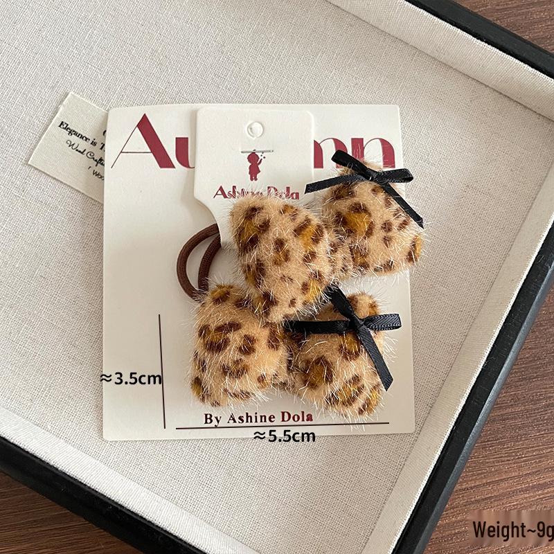 Korean Leopard Print Bow Hair Clip for Girls