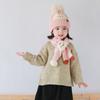 2Pcs Korean Style Children Hat Scarf Set Thickened Cartoon Warm Scarf Knitted Beanies Hat  Infant
