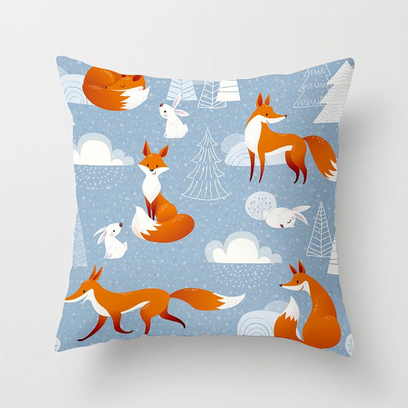 Home Decor Cartoon Fox Animal Cushion Pillowcase Cushion Pillow Sofa Decoration Pillowcase