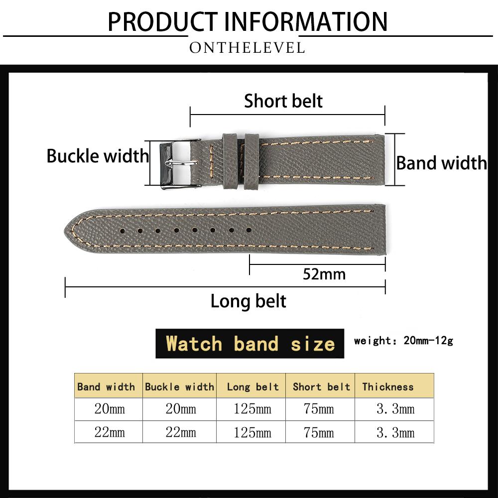 Genuine Leather Watch Straps 20mm 22mm Handmade Palm Pattern  Wristband Belt Watchband Quick Release Watch Band for Men Women