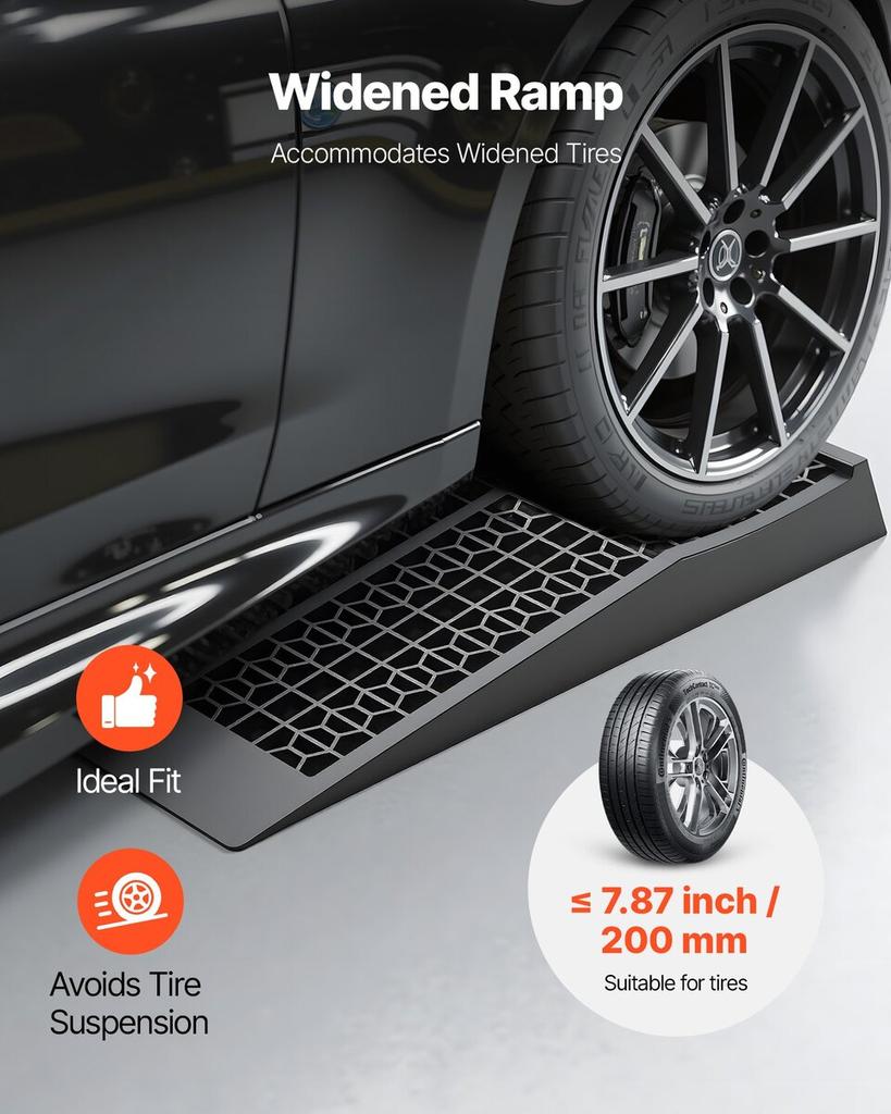 Car Ramps, 2 PCS 9072 Kg GVW Capacity, 65 Mm Lift Height, Portable Low Profile Car Service Ramps for Home Garage Maintenance & Oil Changes, Heavy Duty