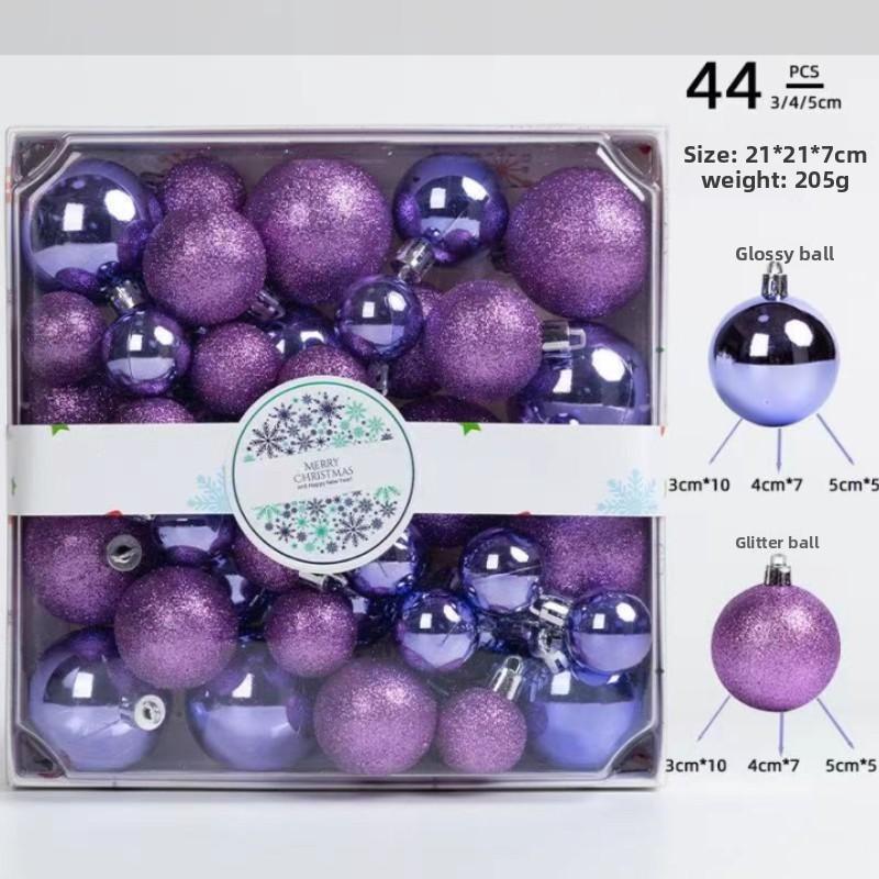 

44pcs/box Christmas Ball Decoration Christmas Ball Set Christmas Tree Pendant Decoration Color Box Packaging Plastic