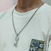 Fashion Religious Key Hydraulic Pendant Side Chain Necklace Stainless Steel Personality Men'S Necklace
