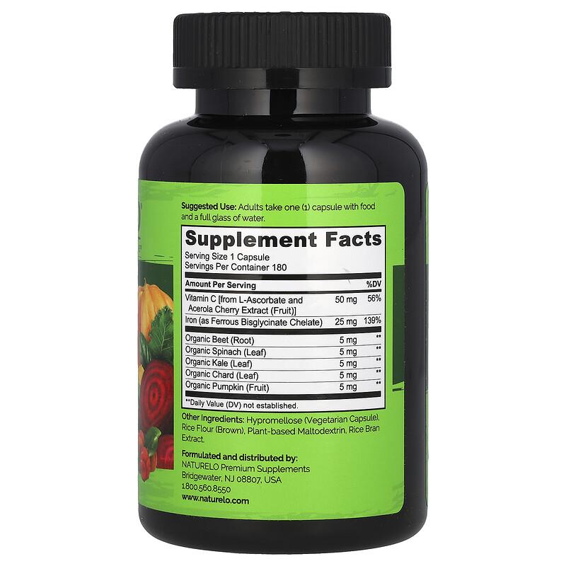 Iron with Vitamin C, 180 Vegetarian Capsules