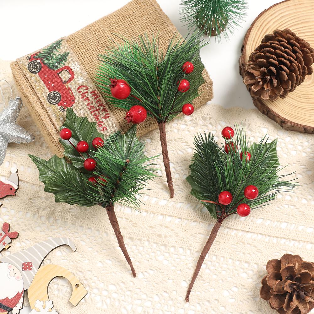 3/5Pcs Christmas Decoration Artificial Berry Bouquet Pine for Home Decor Crafts Garland Navidad New Year 2026 Garland Accessory