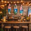 Retro Beach Surfboard Decor Colorful Surfboard Ornaments Surfboard Wall Decor  Outdoor Wall Art