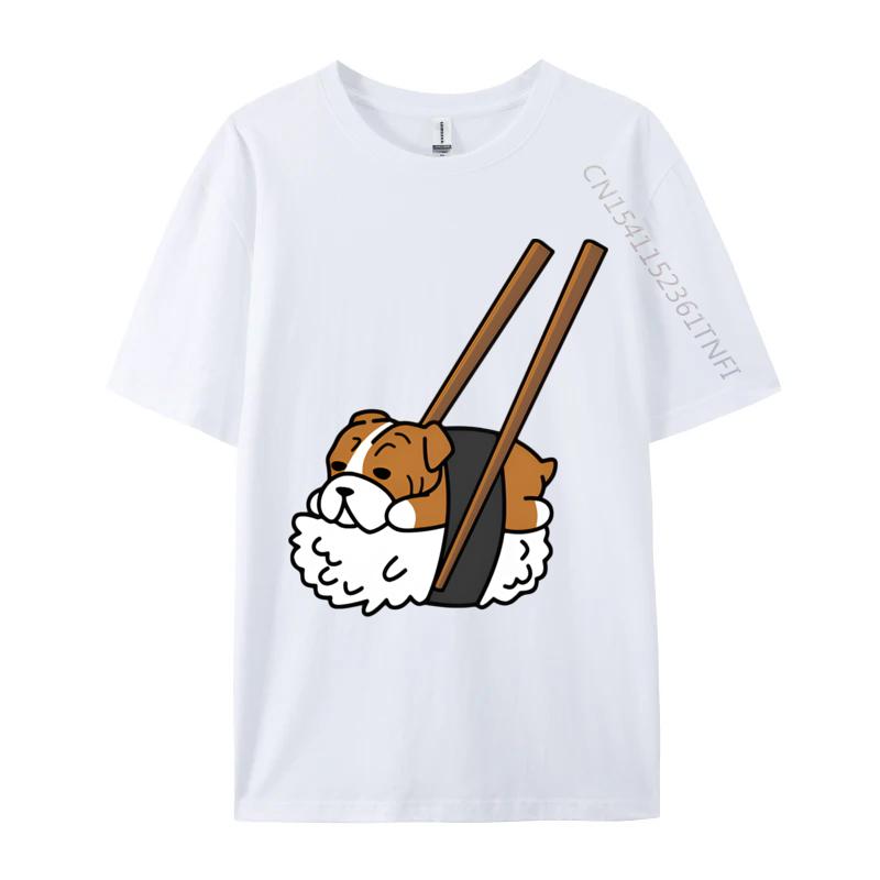 

Funny Sushi English Bulldog Tshirt Vintage Tshirt Oversized Cool Tops Tees Cotton T Shirt for Students Crazy S