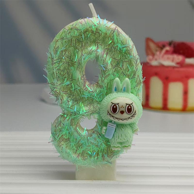 

Creative Styling Cute Cartoon Doll Digital Candle Birthday Cake Atmosphere DIY Decorative Digital Candle Number 9
