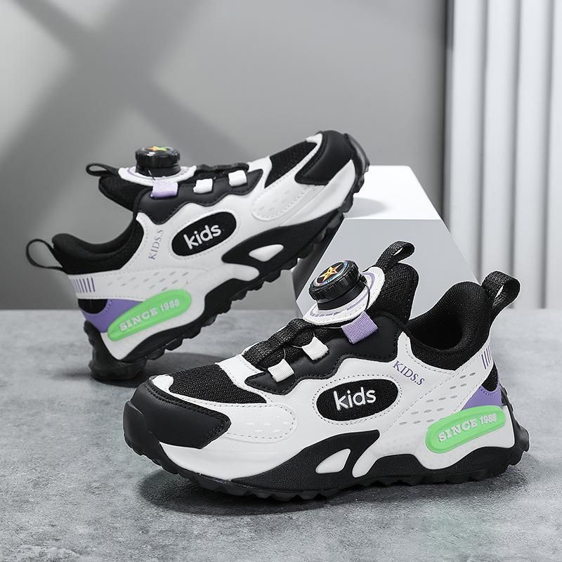 Factory direct sales high-quality boys' shoes girls' leather surface leisure outdoor sports basketball shoes spot children's tide shoes