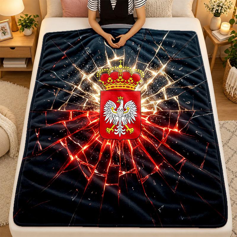 Flannel BlanketPoland Football Warm Soft Throw Blanket for Indoor Sofa Bed Living Room Use