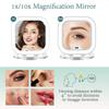 4inch 1x 10x Magnifying Travel Makeup Mirror with Lights Rechargeable Lighted Compact Mirror with Light 3 Color Lighting Double