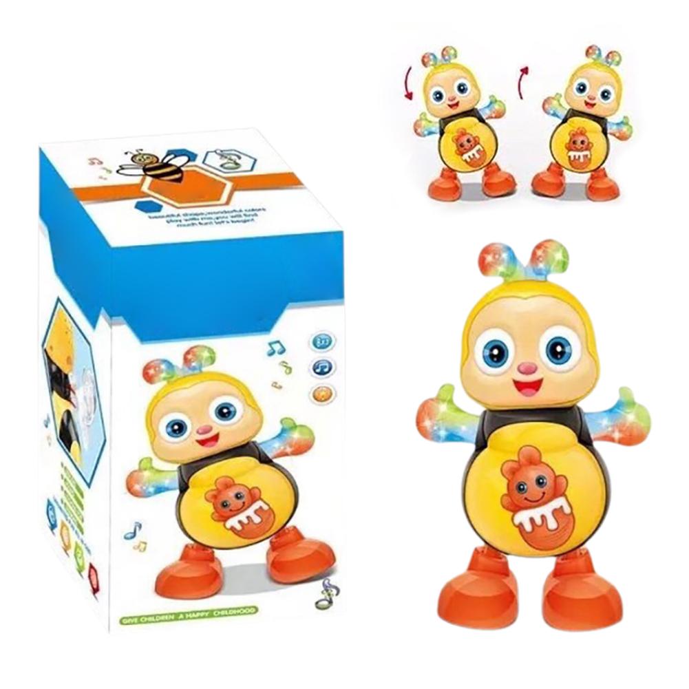 Dancing Bee Electric Toys with Musical and Lights Electronic Cartoon Bee Preschool Learning Toys Dancing animal Bee Singing toy