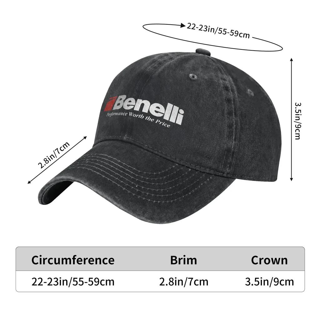 Benellis Baseball Cap Men Women Distressed Cotton Snapback Cap Outdoor Activities Adjustable Fit Hats Cap