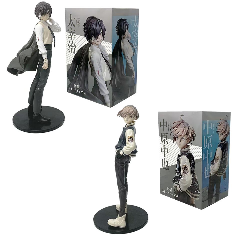 22cm Bungou Stray Dogs Anime Figure Youth Dazai Osamu Action Figure Nakahara Chuuya Figurine PVC Collection Model Doll Toys