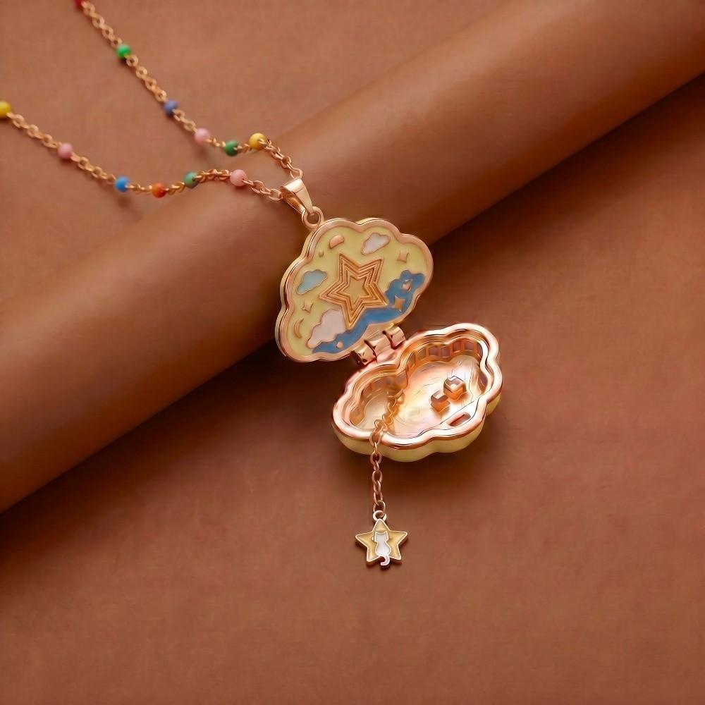 Interesting Design Jewelry Pendant Cute Cloud Opening Box Necklace Phase Box Necklace for Women