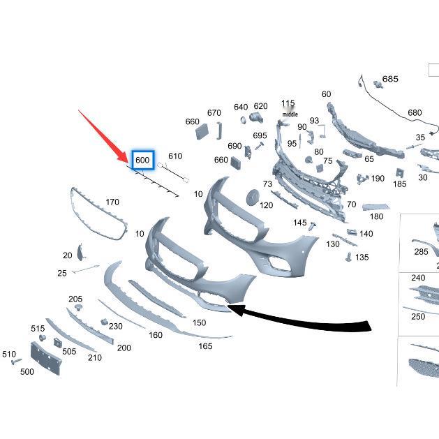 Mercedes-Benz E-Class W213 Cablaj senzor parcare bară față