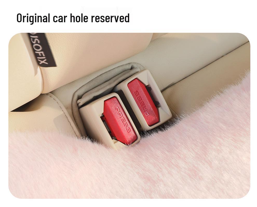 Zimowa kreskówkowa pluszowa poduszka na fotel samochodowy z misiem - Grube i ciepłe pokrycie wewnętrzne