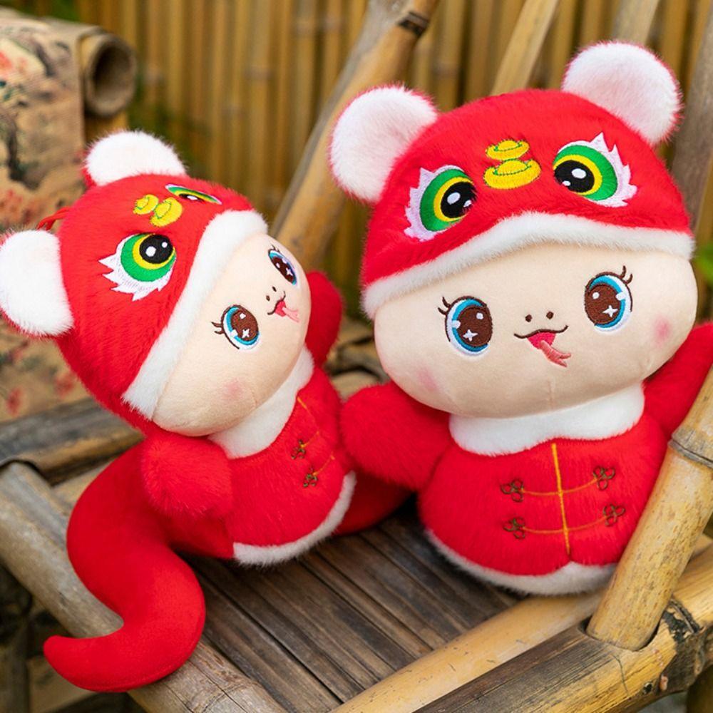 Chinese Style Snake Year Plush Toy The God of Wealth Lucky Snake Doll Plushies  Birthday Gifts