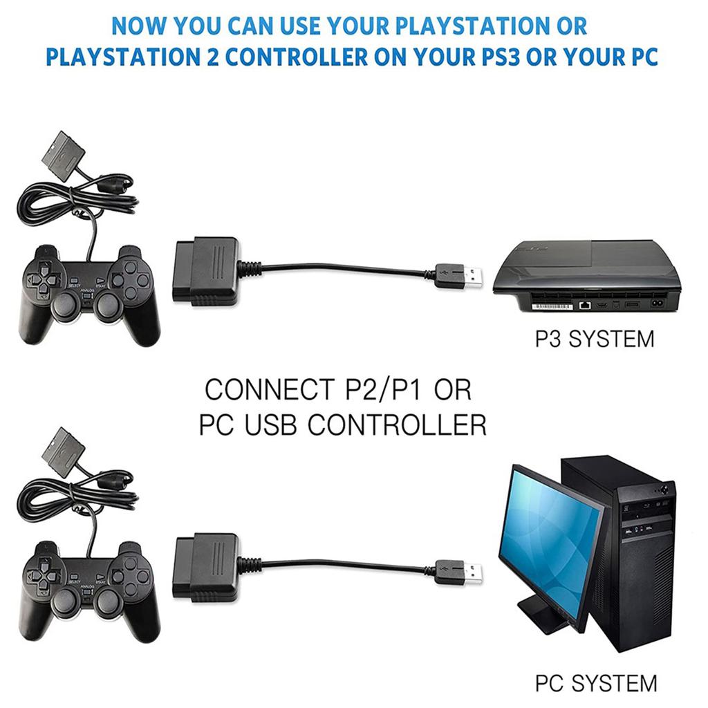 Für PS1/PS2 Dual-Shock Joypad GamePad zu PS3 PC USB Spiele Controller Adapter Konverterkabel ohne Treiber ABS-Material