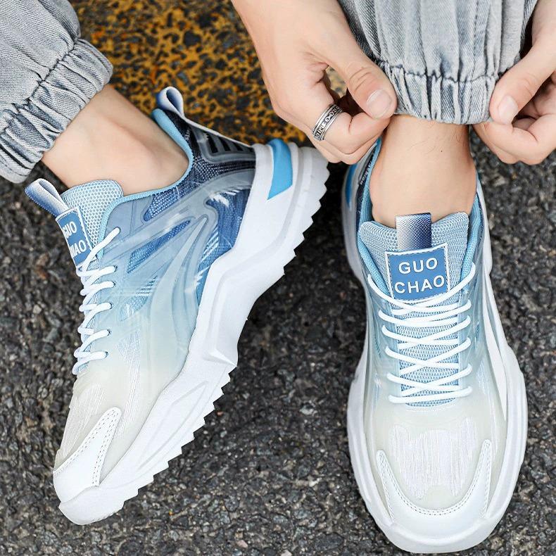 2025 Spring New Versatile Casual Fashion Thick soled Dad Shoes Student Running Sports Shoes Trendy Breathable Men's Shoes