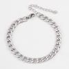 5pc 2pc Stainless Steel Width 3mm 5mm 7mm Bracelet Cuban Chain Adjustable Extension Chain Lobster Clasp DIY Men Jewelry Making