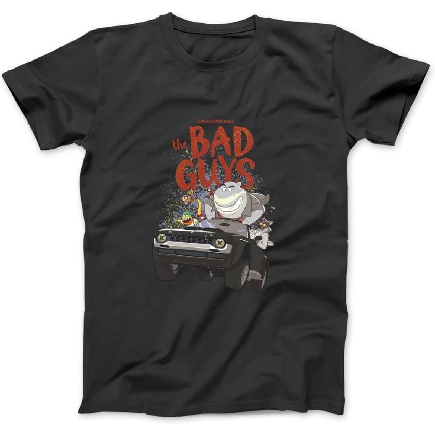 The Bad Guys Group Getaway Vehicle Poster Long Sleeve, T-Shirt, Sweatshirt, Hoodie for Men Women Kids Made in Canada Black S