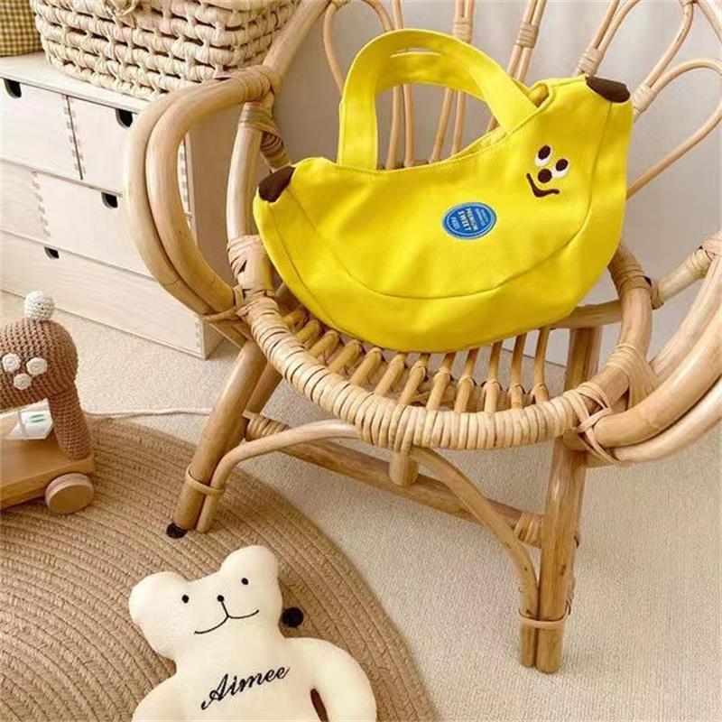 Cute Funny Banana Hand Bag Large Capacity Canvas Bag Small Tote Bags Mother Kids Bags Portable Shopping Bags Purses Handbag Gift