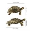 Antique Solid Copper Turtle Brass Ornament Brings Wealth Safety Longevity Marine Organism Animal Metal Figurines Souvenir