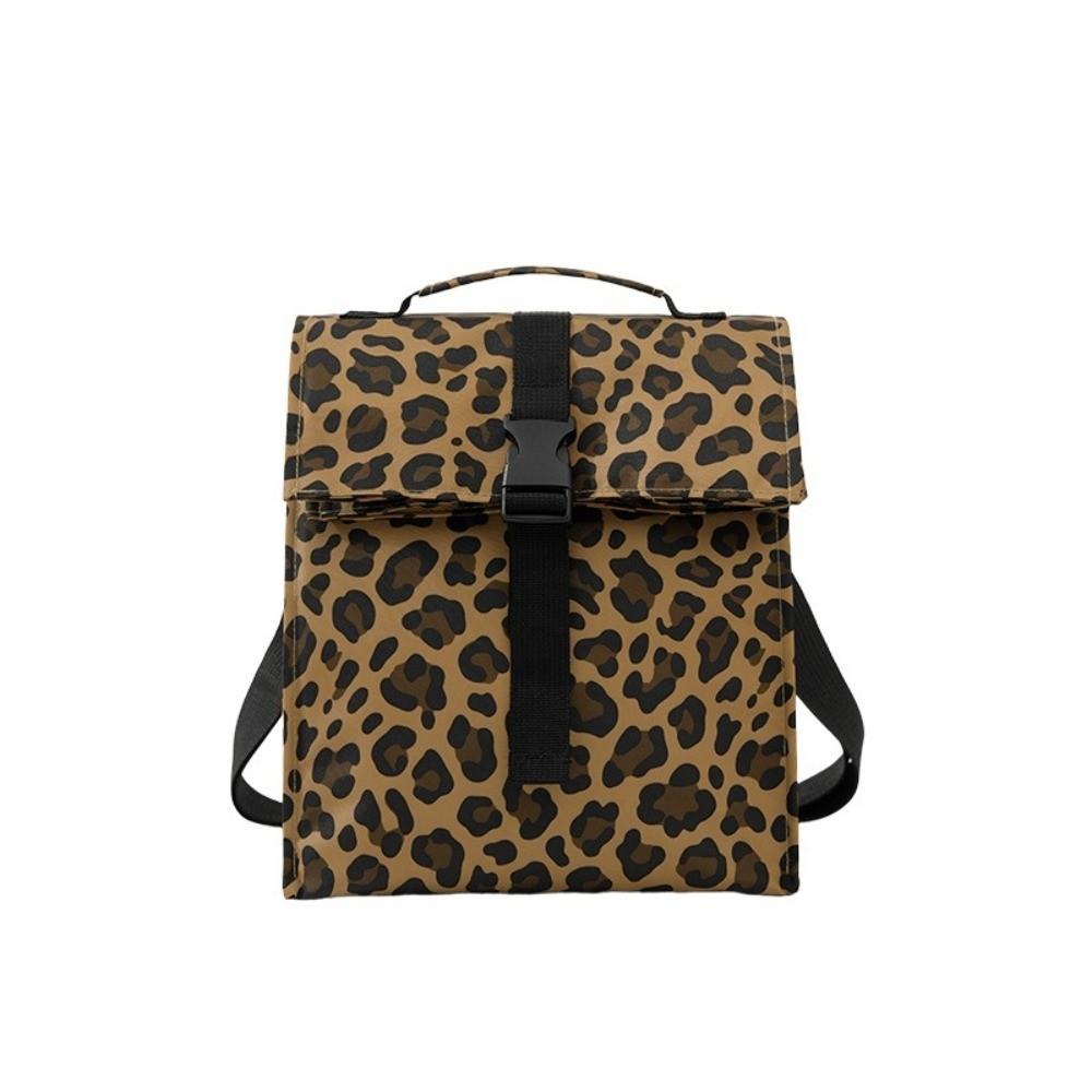 Flip Top Leopard Print Insulated Lunch Bag Leakproof Thermal Cooler Bag Thermal Lunch Box Work