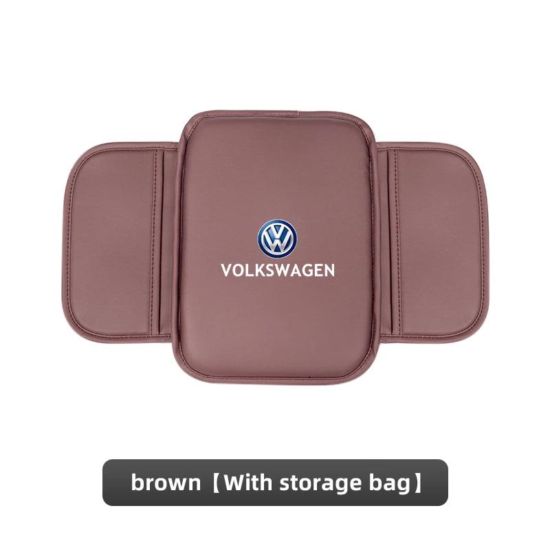 2026 Hot For Volkswagen VW Car Leather Armrest Pad Elbow Support Cushion For Volkswagen GTI Golf 6 7 8 Polo VW R-Line CC Passat