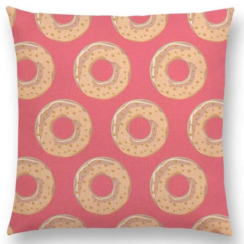 Colorful Prints Cushion Cover Chocolate Candy Donuts Pretty Ice Cream Pattern Color Party Sofa Throw Pillow Case Decor