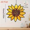 Vintage Sunflower Suncatcher 2D Acrylic Window Hanging, Sunflower Wall Decor for Kitchen Office Garden Decor, Sunflower Gifts