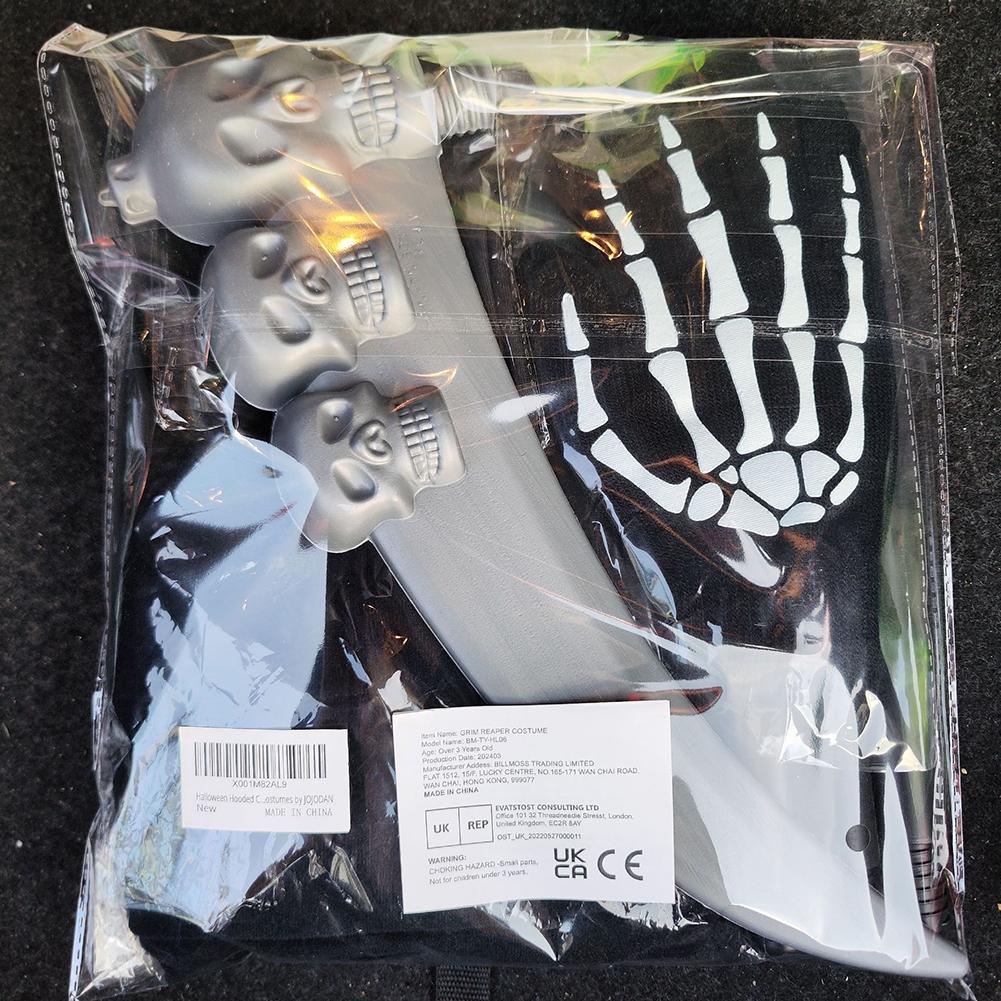5PCS set Halloween Party Role Playing Kid Adult Death Black Cloak Halloween Skull Luminou Glasses/Mask Costume Prop Holiday Gift