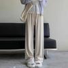 Autumn Winter Solid Color Loose Casual High Waist Wide Leg Pants Women Simple All-match Straight Trousers