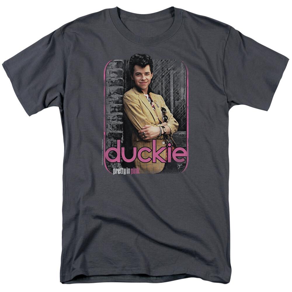 26 Pretty in Pink Just Duckie T Shirt Mens Licensed 80s Movie Tee Dale Charcoal Unisex T-Shirt M