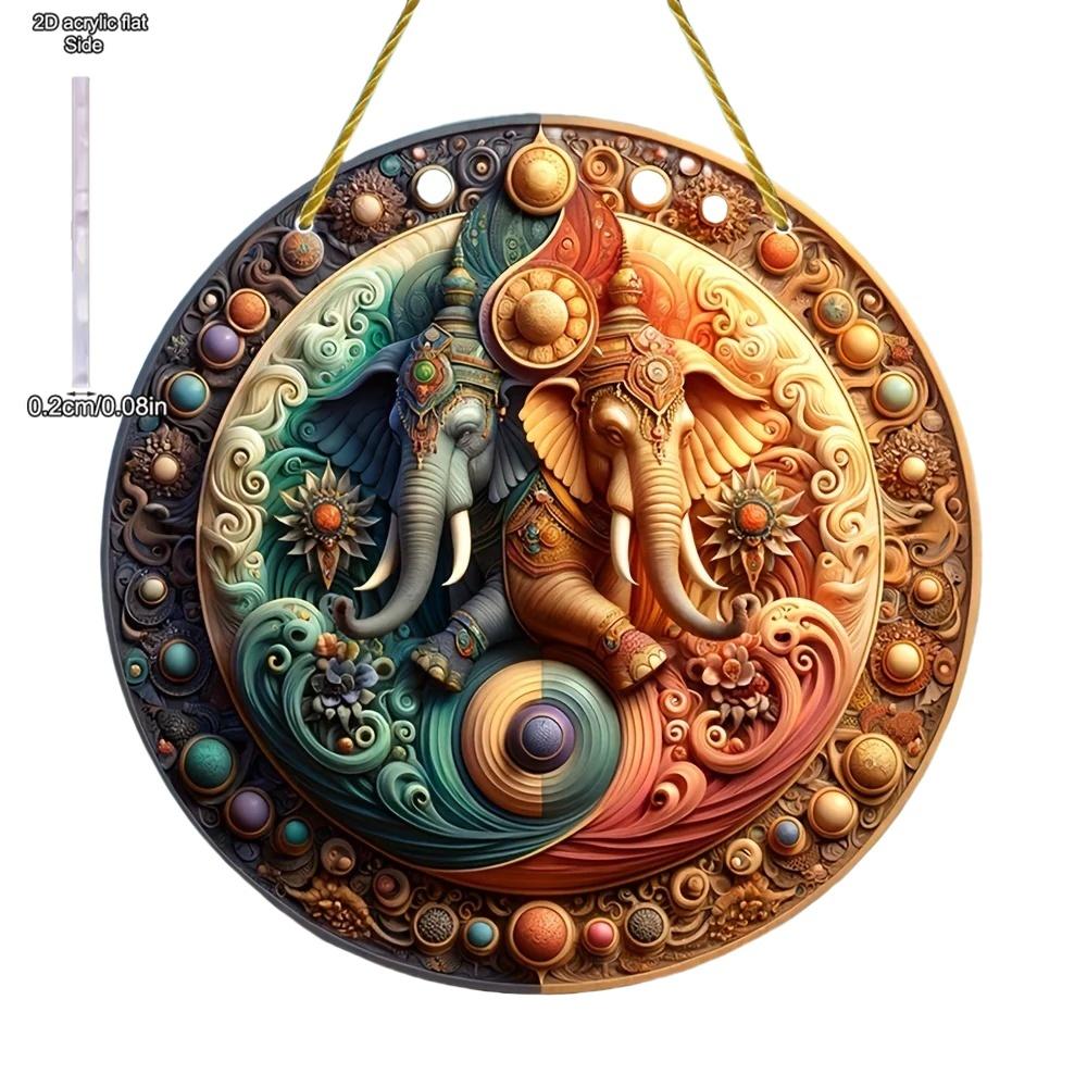 Fantastical Yin Yang Animal Light Catcher Round Acrylic, Novelty Home Decor, Perfect Durable for Bedroom, Store, Office, Kitchen, for Wall Decoration