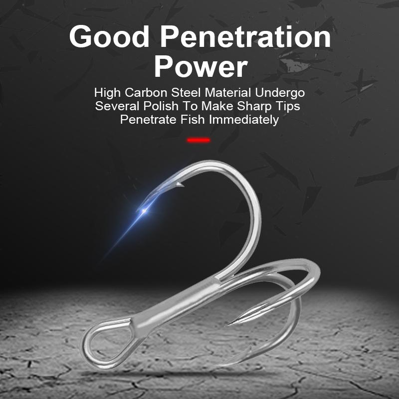 Kingdom 8841 Fishing Hooks 2# 4# 6# 8#10# Strong Power High Carbon Steel Treble Hooks Bait Carp Fishing Lure Tackles Accessories