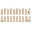 40pcs 2 Different Shapes Wooden Peg Dolls Wooden People Figures DIY Craft Figures  DIY Arts Crafts