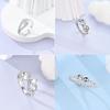 925 Sterling Silver Gold Ring Sparkling Infinite Love  Rings for Women Girl Wedding Jewelry Gifts