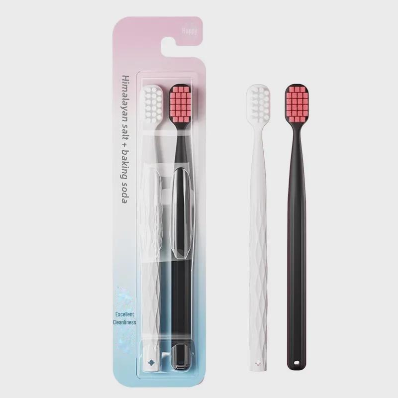 Adult Soft Bristle Toothbrush Double Pack with Advanced Wide Head for Couples