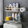 toilet rack, bathroom wall hanging non-punching storage rack, bathroom multi-functional water tank double-layer storage rack