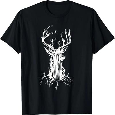 Hirsch Baum Hirschjagd Jäger Grafik T-Shirt
