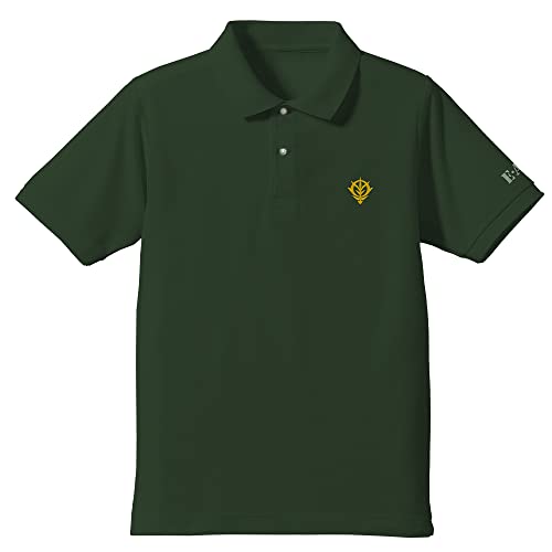 

Nijigen Cospa Mobile Suit Gundam Zeon Earth Forces Embroidered Polo Shirt, British Green, Size M, Cotton/Polyester
