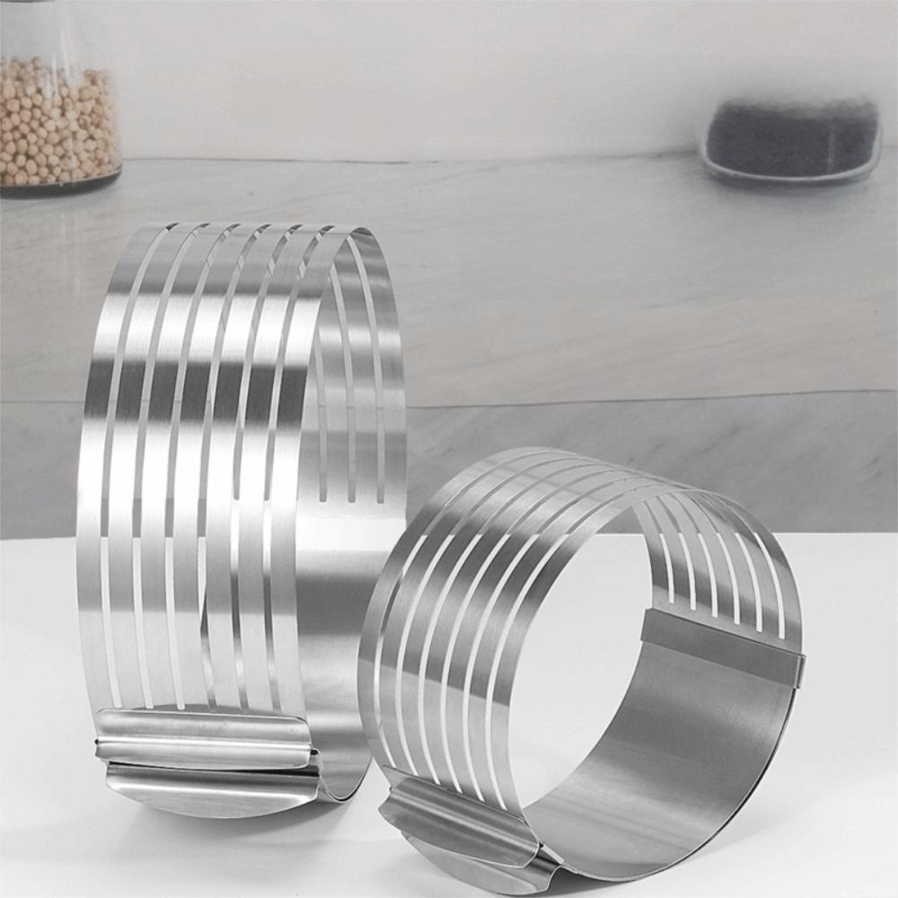 Stainless Steel Adjustable Round Cake Slicer Standardized DIY Cake Slicing Mold Effort-saving Cake Layered Ring Bread