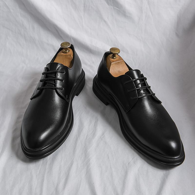 Business Oxfords Men's Office Shoes Gentleman Leather Shoes Lace-up Shoes Casual Wedding Shoes Patent Leather Black Luxury Goods