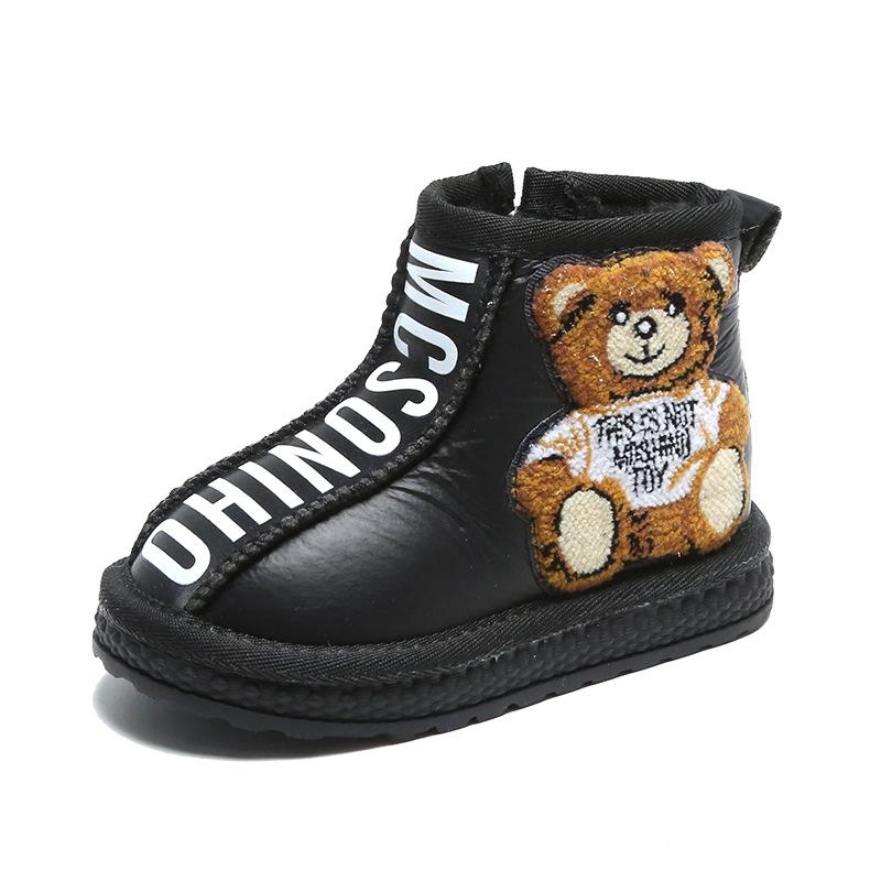 Children's Snow Cotton 2025 Winter Explosion Cute Bear Baby Girl Winter Cotton Boots Velvet Warm Boy Boots