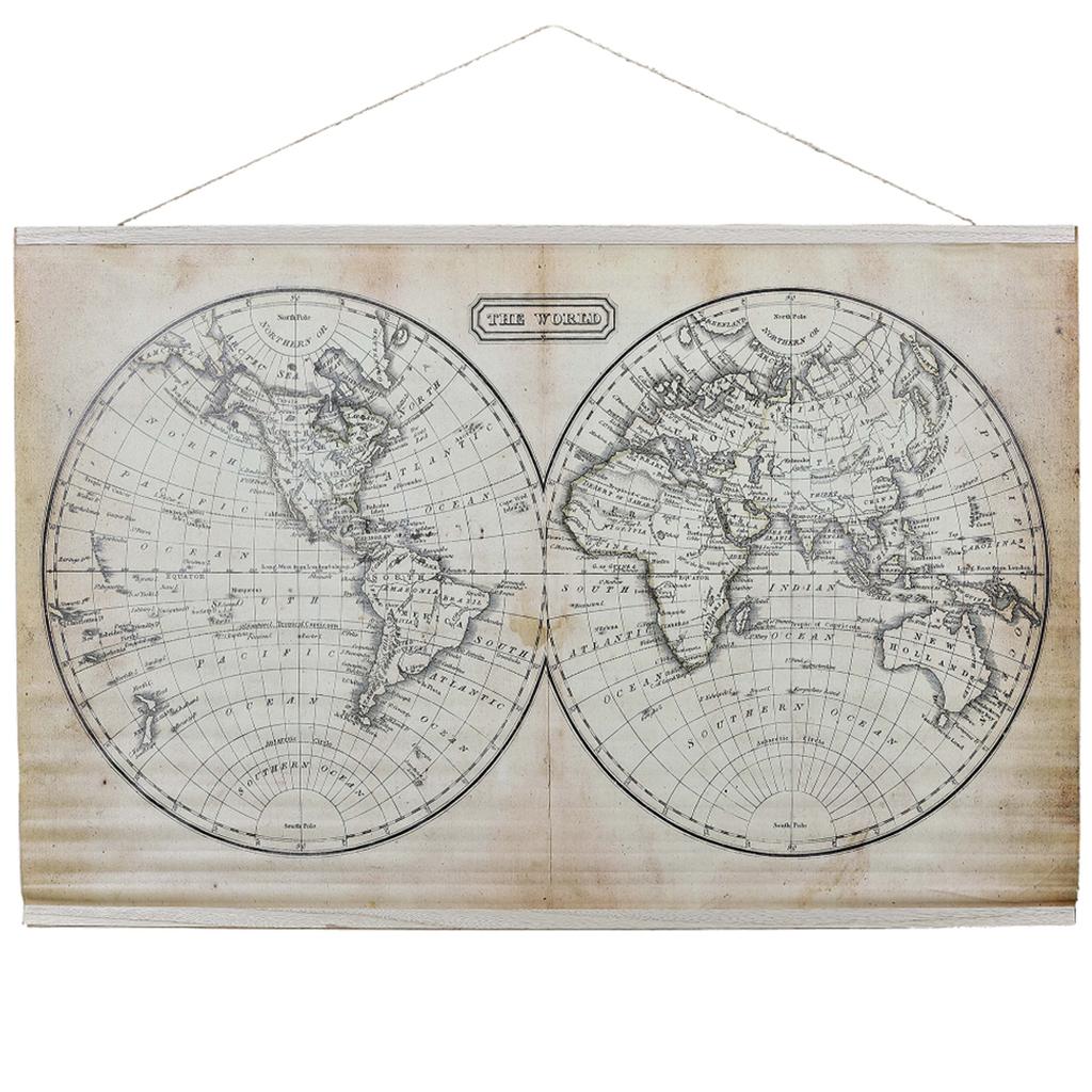 Les Trésors De Lily [A1782] - Textilní plátno 'Mappemonde' - 110x94 cm