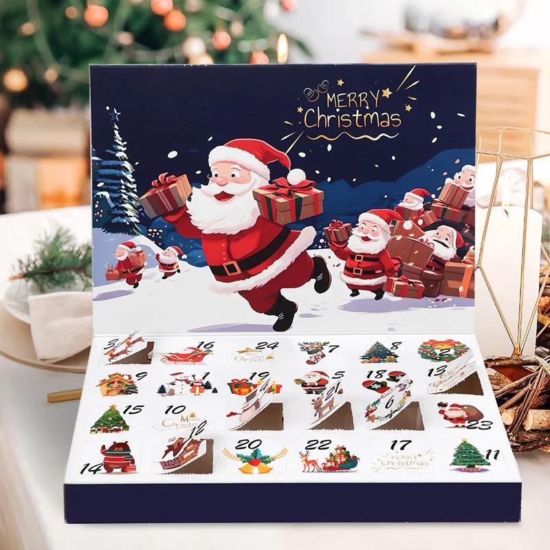 24Grids Christmas Countdown Advent Calendar Empty Boxes DIY Fillable Surprise Gift Box for Kids Christmas Festival New Year 2026